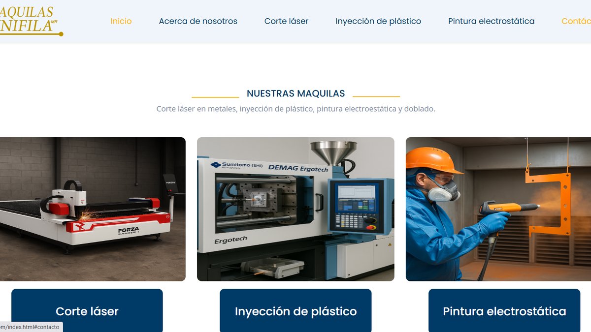 Maquilas Unifila — corte láser, inyección de plástico y pintura electrostática